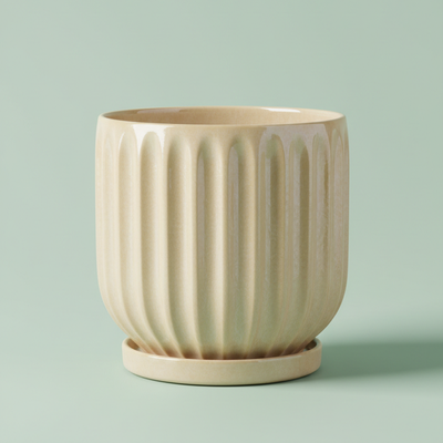 Elegant Ceramic Plant Pot - textured ceramic plant pot