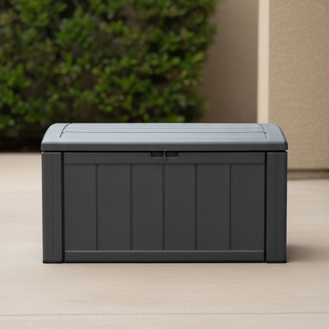 Resin Deck Storage Box 120 Gallon - outdoor deck storage box