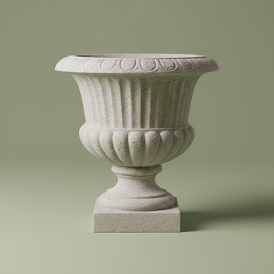 Glazed Stoneware Urn Planter - high-fired stoneware urn