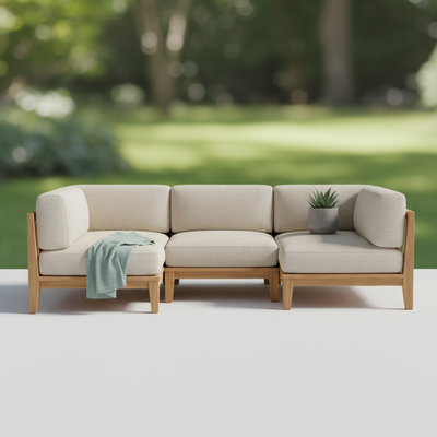 Rattan Corner Sofa Set - five-seat outdoor corner sofa