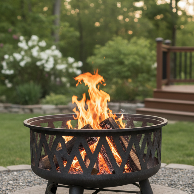 Cast Iron Chiminea - wood-burning outdoor chiminea