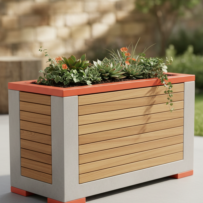 Poly Resin Window Box Planter - outdoor window box
