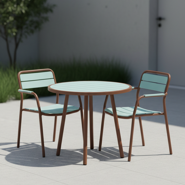 Powder-Coated Aluminum Dining Set - seven-piece outdoor dining set