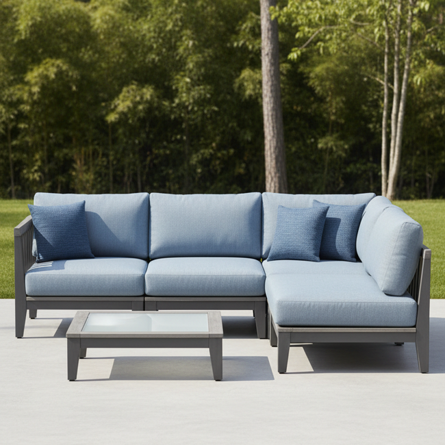 Sandstone Six-Seat Sectional Set - modular outdoor sectional