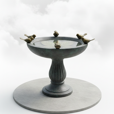 Solar Bird Bath Fountain - pedestal bird bath with solar pump