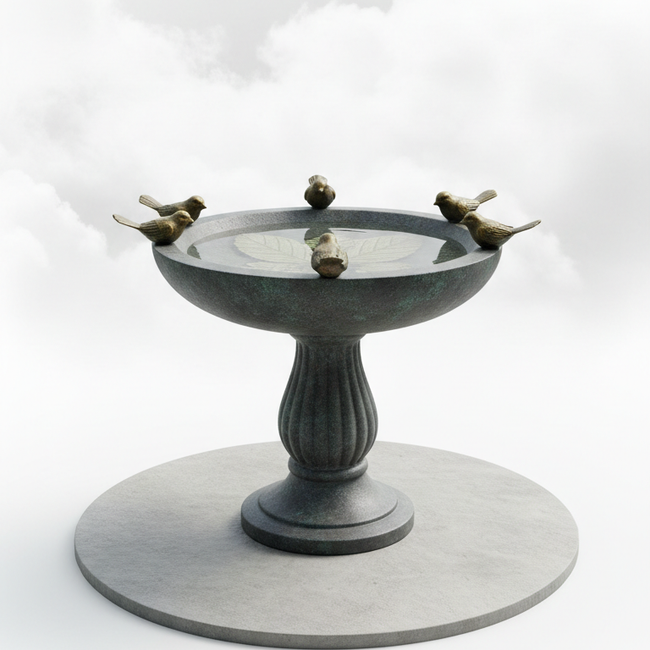 Solar Bird Bath Fountain - pedestal bird bath with solar pump
