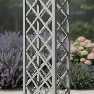 Powder-Coated Steel Trellis Panel - garden climbing trellis
