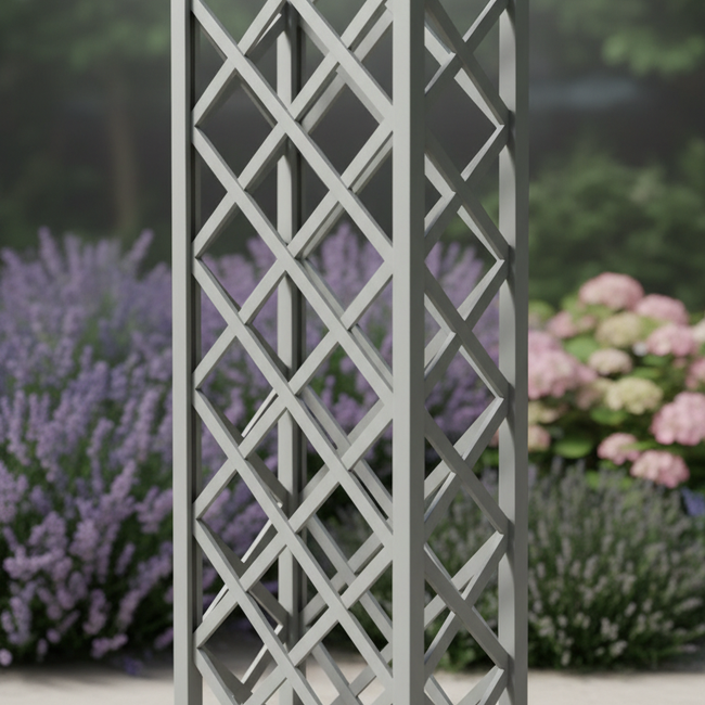 Powder-Coated Steel Trellis Panel - garden climbing trellis